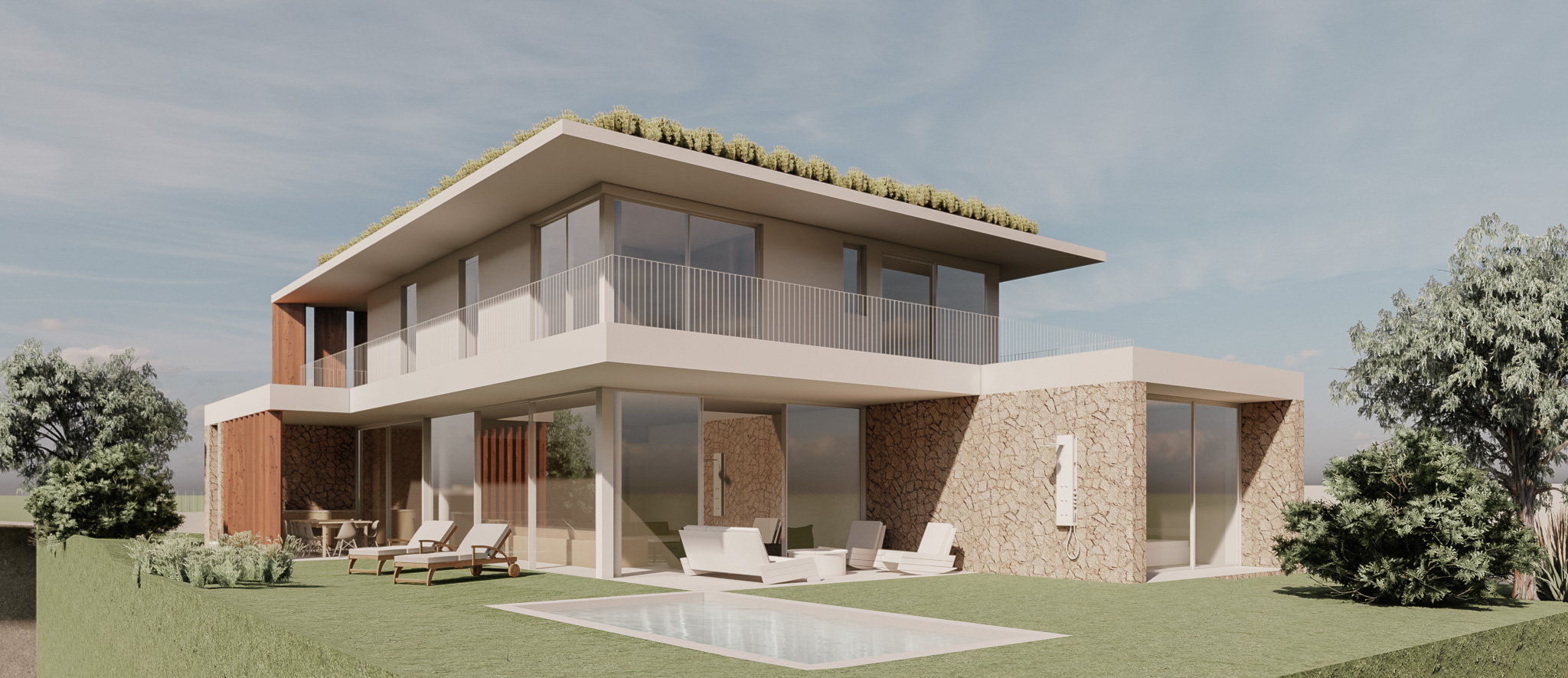 Krahn - Pérola da Lagoa, Óbidos - Perspectiva Piscina - MKM