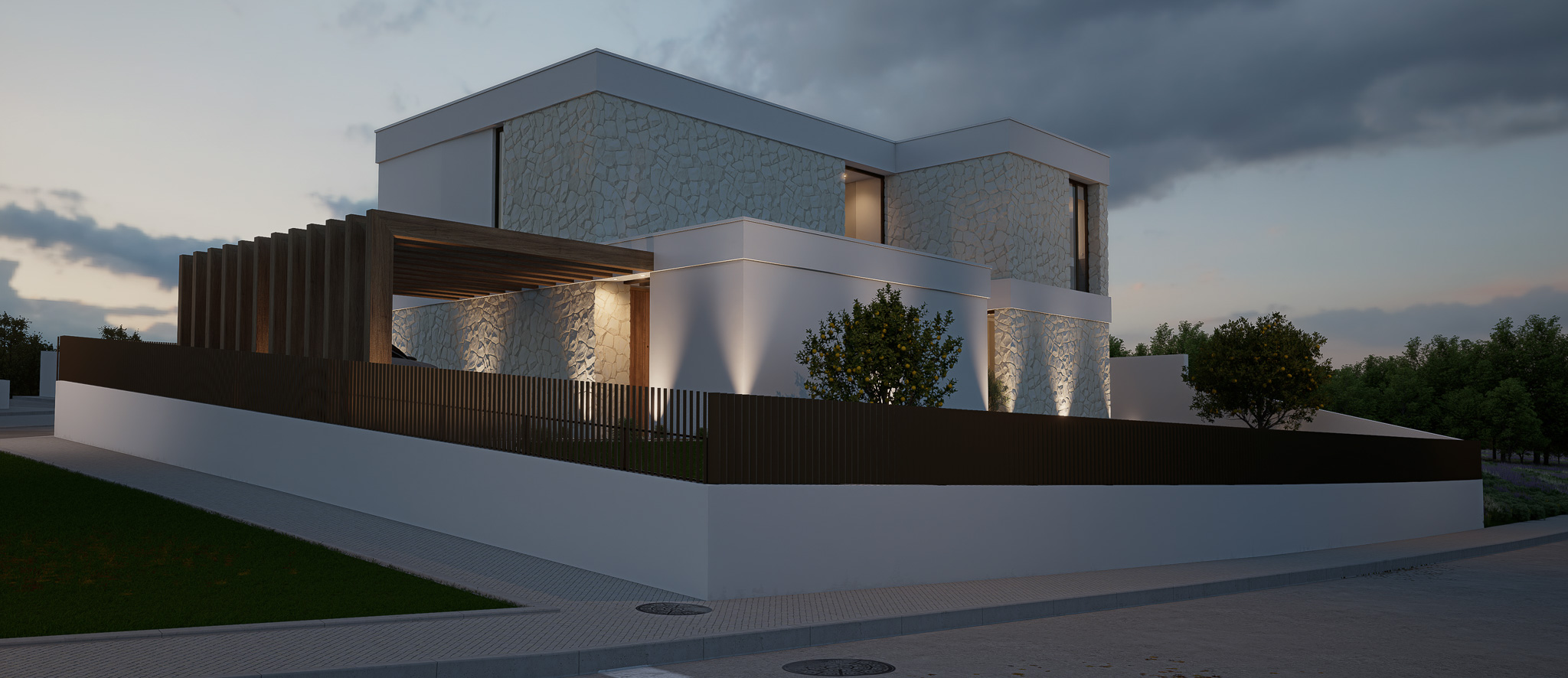 Villa 22 - Coto, Caldas da Rainha - Perspectiva Lateral / Tardoz - MKM